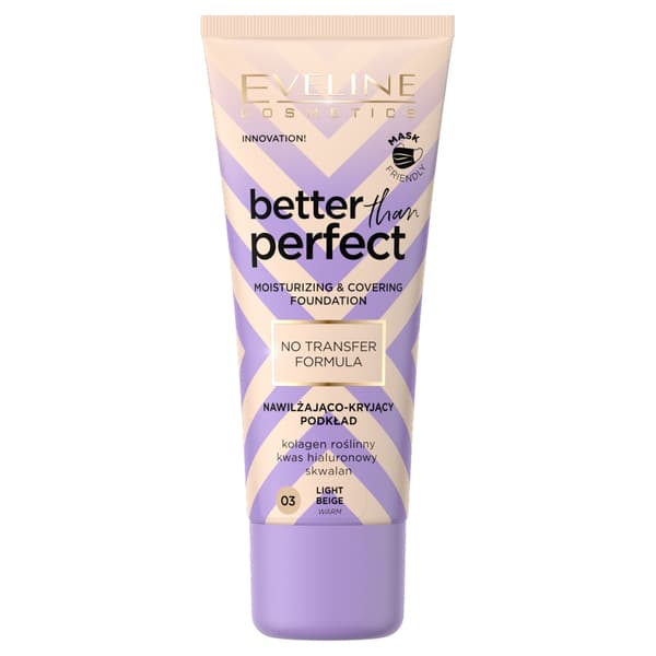 Eveline Cosmetics Fugtgivende & Dækkende Foundation 03 Lys Beige, 30 ml
