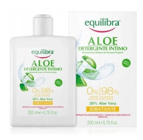 Løw pH Intimvask med Aloe Vera Equilibra - Fugtgivende og Skånsom Rensning, 200 ml