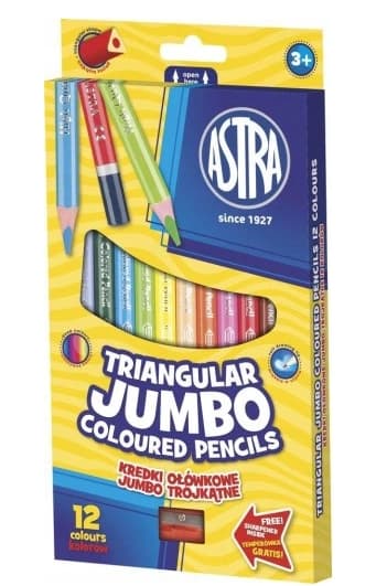 Astra, Färgpennor Jumbo, 12 färger