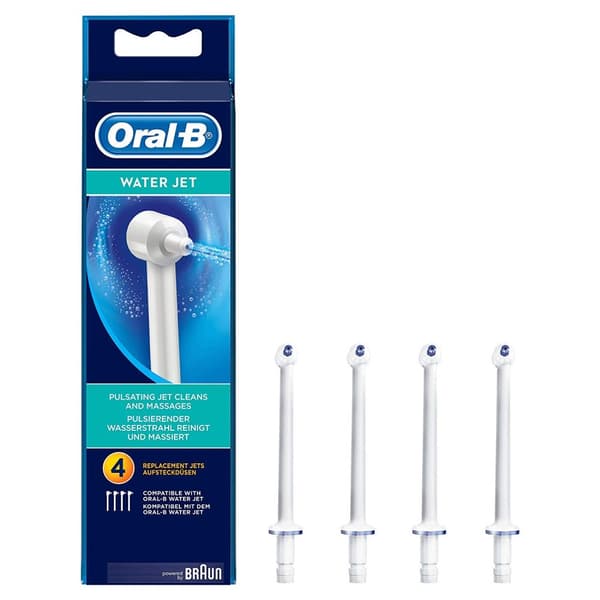Oral-B Vandstråle Hoveder til Præcis Rengøring og Gummimassage 4 stk. - Udskiftelige Spidser til Vanddyser. Effektivt og Behageligt.