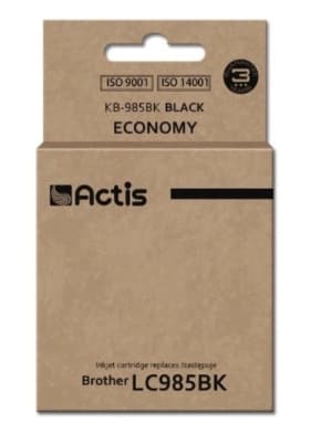 Actis, Muste Brother KB-985Bk: Virtaviivainen vaihtoehto LC985Bk-mustekasetille. Laadukas musta muste tarkkaan tulostukseen kotona ja toimistossa. Kes