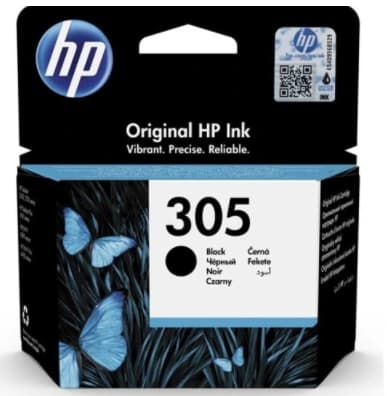 HP Blækpatron 305 i Sort - Original Kvalitet til Printer - Ideel til Hjemme og Kontorbrug