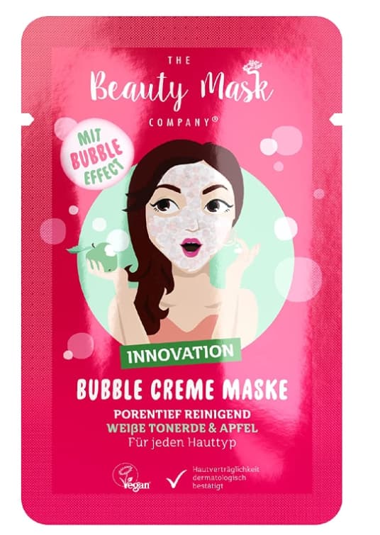 Den Vita Lera och Äpple Ansiktsmasken - Djuprengörande Bubbelmask från Tyskland