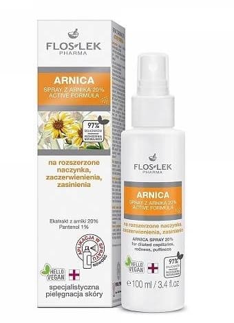 Flos-lek, Arnika Spray 20%, 100 ml/Arnika Spray med 20% styrka för snabb lindring av värk och svullnad. Effektiv 100 ml spray för hela kroppen.