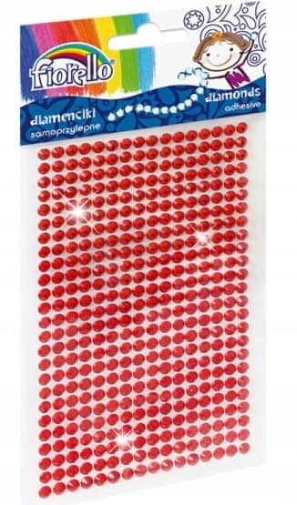 Rød selvklæbende skinnende diamanter - Perle Glitter Sticker - Dekorative glansbilleder til håndværksprojekter
