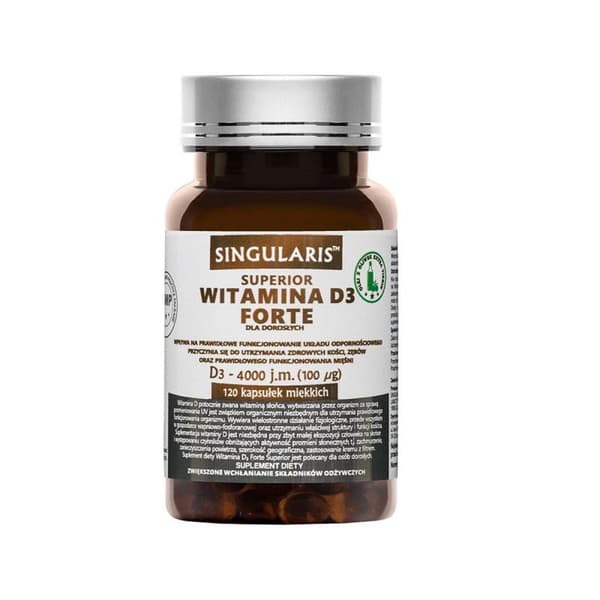 Vitamin D3 Forte 4000IU - Kosttillskott med 120 kapslar