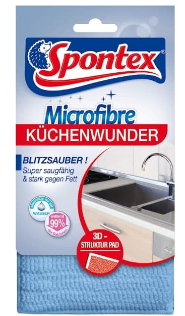 Spontex Mikrofiberduk för köket - Högkvalitativ och absorberande, importerad från Tyskland. Lämplig för effektiv rengöring i köket.