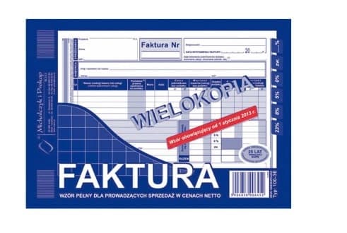 Regnskabsbog med 80 ark, Faktura med moms 100-3E