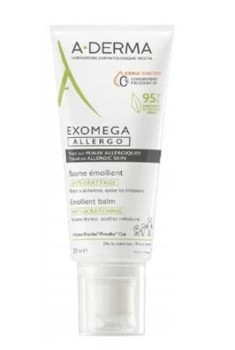 A-Derma Exomega Allergo Balsam emolient, 40 ml --> A-Derma Exomega Allergo Balsam fugtgivende creme, 40 ml
