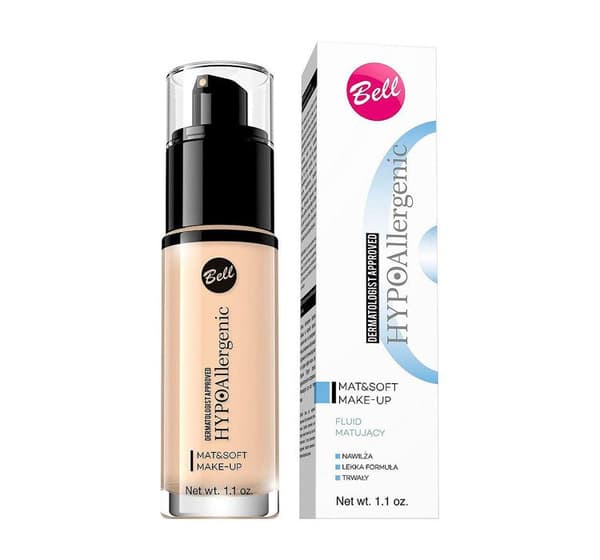 Bell HypoAllergenic Mat&Soft Fluid - Luonnollisen mattapinnan antava meikkivoide 02 Natural, 30g