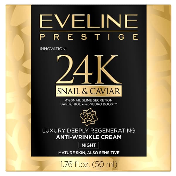 Eveline Cosmetics Lyxig 24k Snigel & Kaviar Anti-Aging Kräm, 50ml