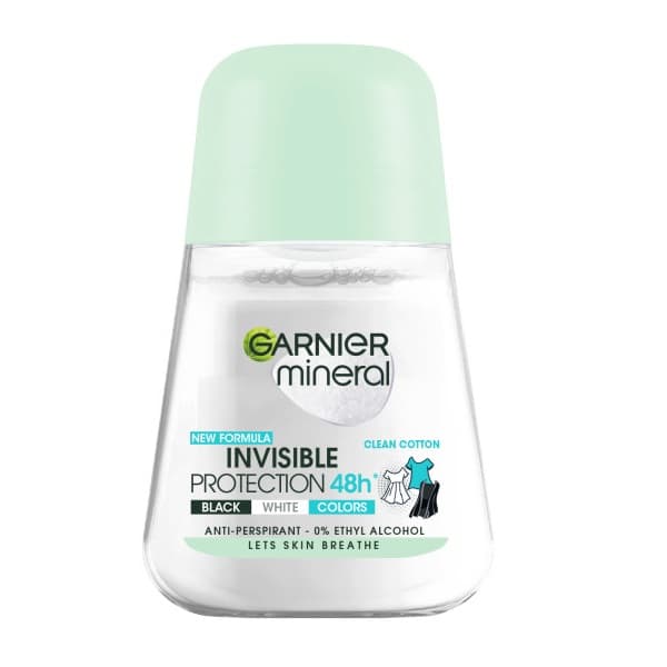 Garnier Mineraali Näkymätön Suoja Puhtaan Puuvillan Antiperspirantti, 50ml