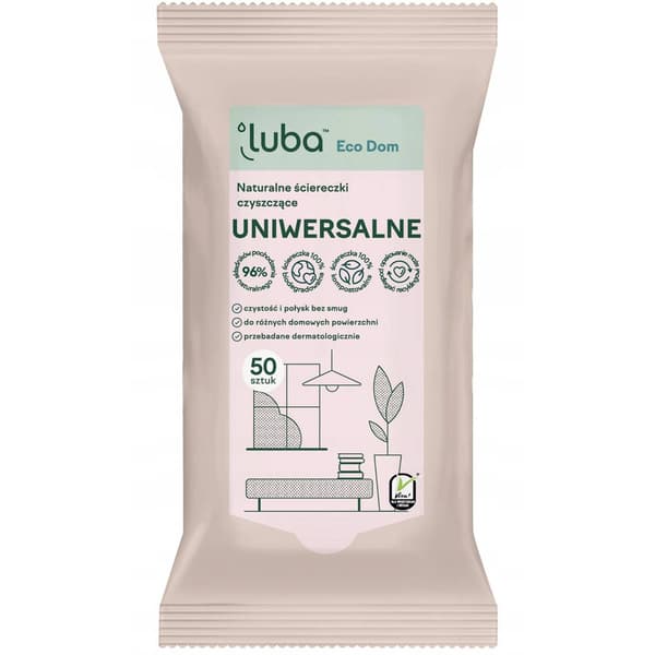 Luba Eco Dom Naturliga Rengöringsservetter Universella, 50 stycken