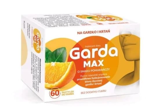 Garda Max, appelsiinin makuiset pastillit, 60 kpl