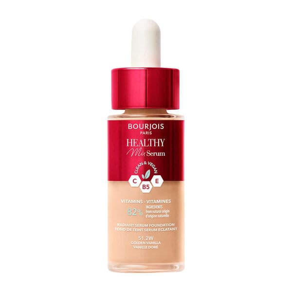 Bourjois Healthy Mix Serum Fugtighedsgivende & Lysende Foundation-Serum til Ansigtet 51.2W Golden Vanilla, 30ml