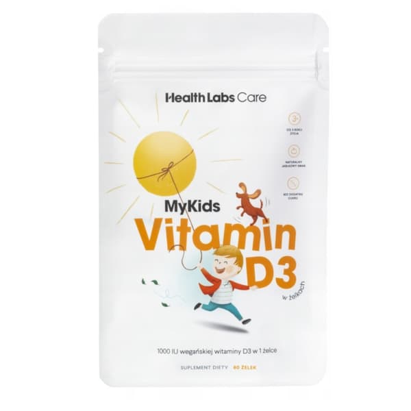 HealthLabs MyKids D-vitamiini D3, 60 kpl geelipaloja