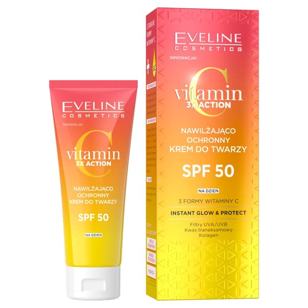Eveline Cosmetics Vitamin C Trippelverkande Skyddande Ansiktskräm SPF50, 30ml