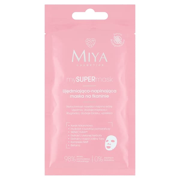 Miya Cosmetics Opstrammende og Løftende Stofmaske, 1 stk
