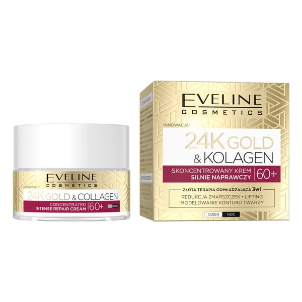 Eveline Cosmetics 24K Kulta & Kollageeni Tiivistetty Tehokorjausvoide 60+, 50ml