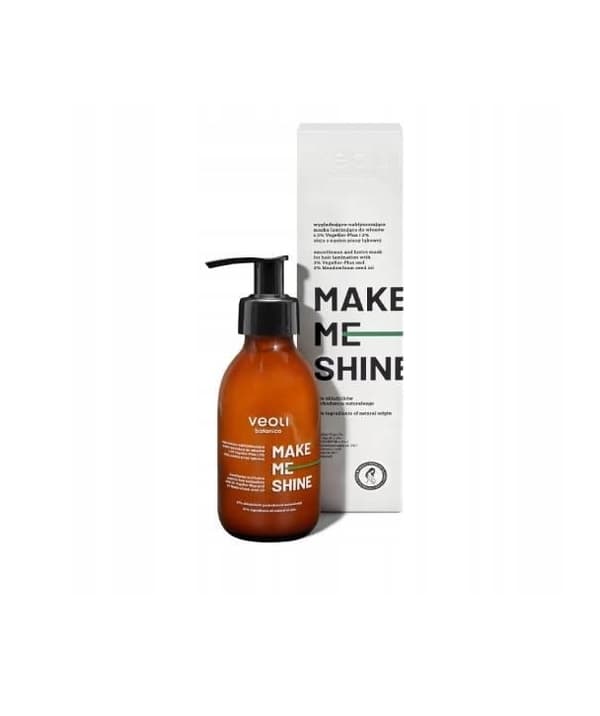 Veoli Botanica Make Me Shine Hårlamineringsmaske med 3% VegeKer-Plus og 2% Engskumfrøolie, 140 ml