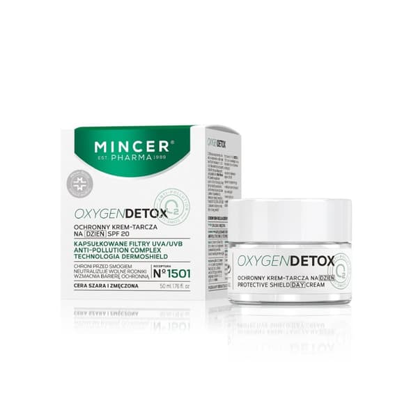 Mincer Pharma Detox suojaava päivävoide SPF20 - Kosteuttava, suojaava ja hoitava aurinkovoide 50ml