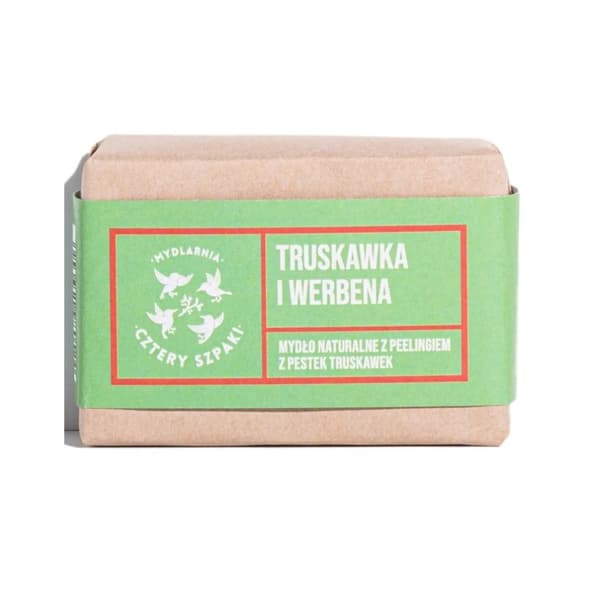 Naturlig Peelingtvål med Jordgubbe och Verbena, 110 g från Fyra Rosenblad Tvålmakeri