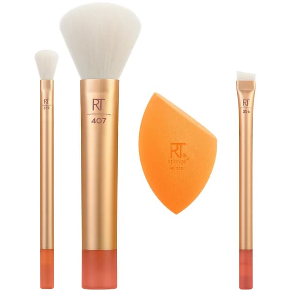 Real Techniques Midi Moment Makeup Børstesæt, 3 dele + Makeup Svamp