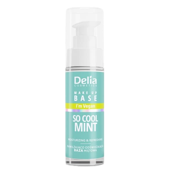 Delia Vegansk Makeup Base Fugtende og Opfriskende So Cool Mint, 30 ml