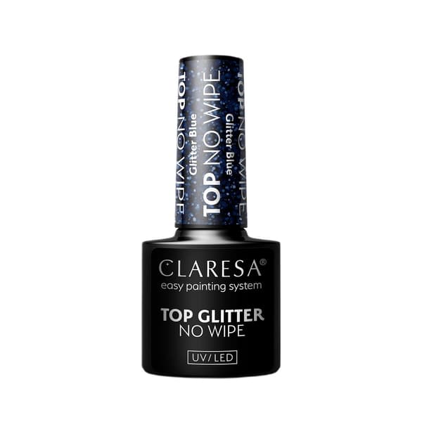 Claresa Glitter Blue Viimeistelygeeli, Ei Pyyhittävää, Kimalteleva Hybridipäällyslakka, 5g