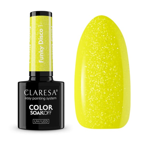 Claresa Kestolakka UV/LED Funky Disco Geelilakka, 5g