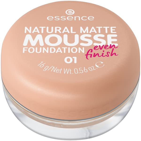 Essence Naturlig Mat Mousse Foundation Ansigt Pudefundament 01, 16 g
