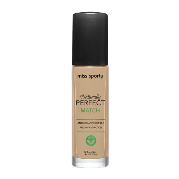 Miss Sporty Naturally Perfect Vegan Fuktgivande Foundation 10 Neutral, 30 ml