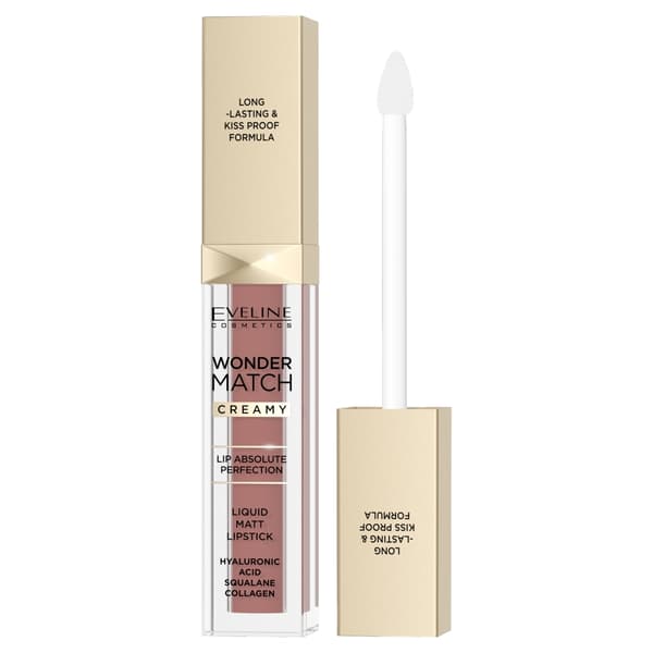 Eveline Cosmetics Wonder Match Nestemäinen Mattahuulipuna 09 Dream Nude, 6.8 ml