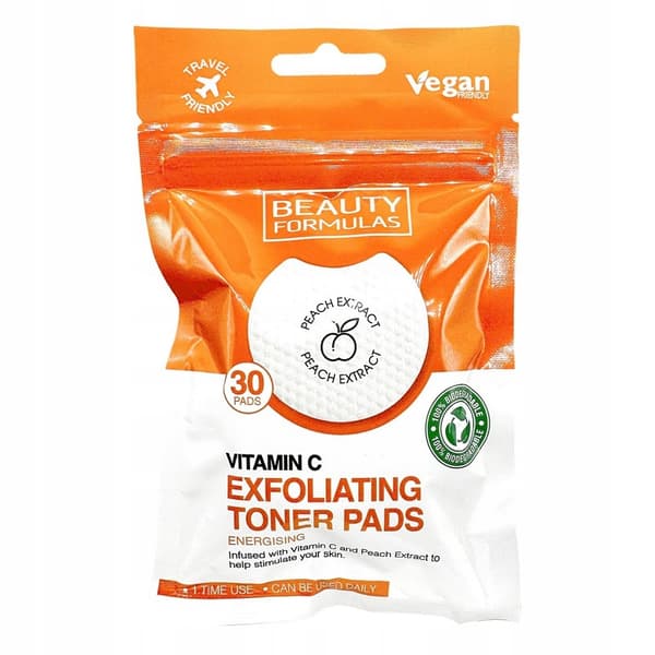 Beauty Formulas Exfolierande Pads med Vitamin C, 30 st.