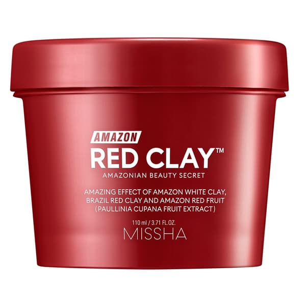 Missha Amazon Rød Ler Poremaske, Udrensende Wash-off Maske, 110 ml