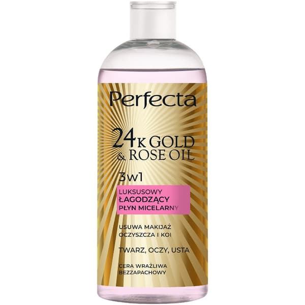 Perfecta 24K Kulta & Ruusuöljy Ylellinen Rauhoittava Misellivesi, 400 ml