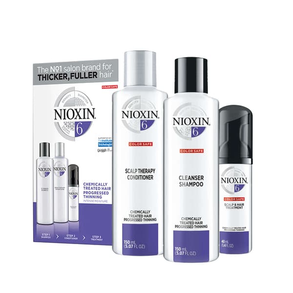 Nioxin System 6 Hårvårdspaket: Schampo 150 ml + Balsam 150 ml + Hårbehandling 40 ml