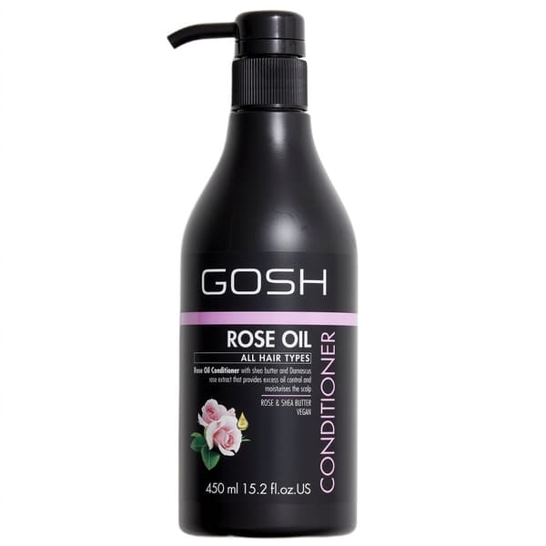 Gosh Ruusuöljy Hoitoaine hiuksille ruusuöljyllä, 450 ml