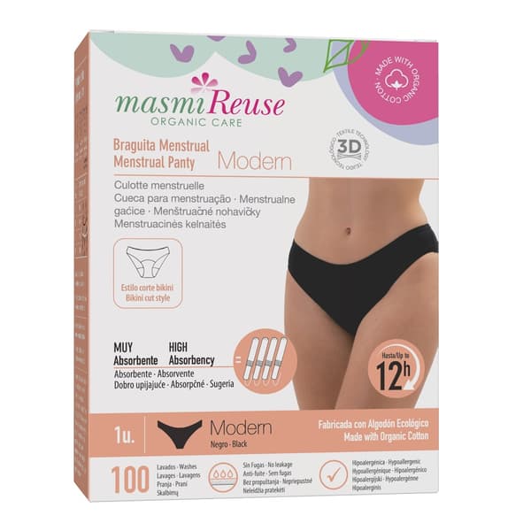 Masmi Moderne Menstruationsunderbukser størrelse L, 1 stk