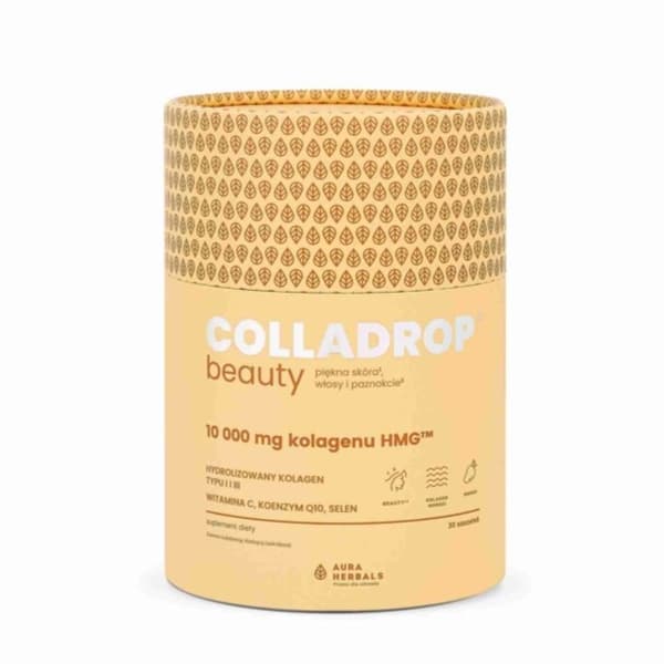 Aura Herbals Colladrop Kauneus Kollageeni 10000 mg - Terveiden Ihojen, Hiusten ja Kynsien Tukena, 30 annospussia