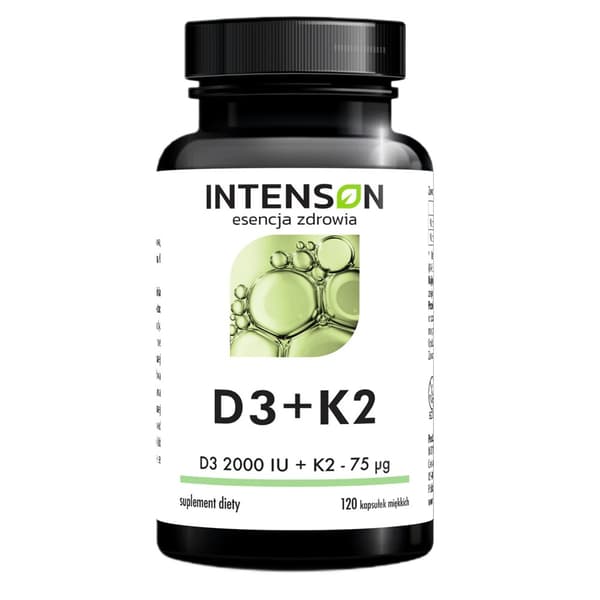 Intenson D3 + K2-vitamiini, 120 kapselia