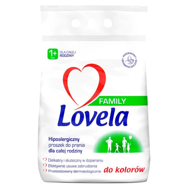 Lovela Familie Hypoallergenisk Vaskepulver til Farvet Tøj, 2.1kg