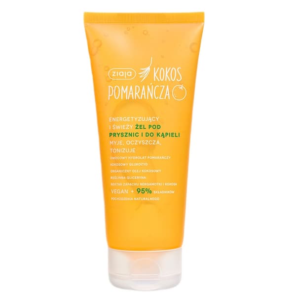 Ziaja Kokos & Appelsin Energi og Friskhed Bruse- og Badegel, 200 ml