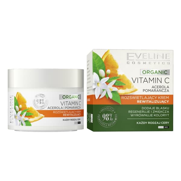 Eveline Cosmetics Økologisk Vitamin C Lysnende Revitaliserende Creme, 50 ml