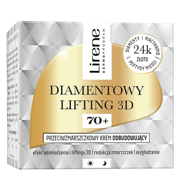 Lirene Diamant Løft 3D Anti-rynke Reparerende Creme 70+, 50 ml