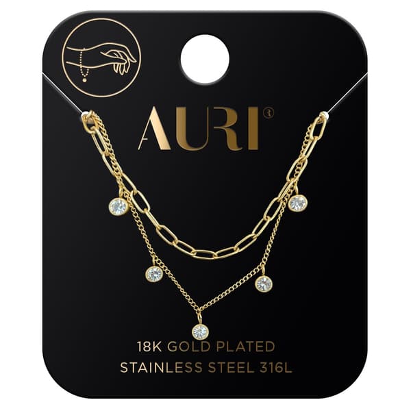 Auri Förgylld Armbandset Klämmor och Zirkon, 2 stycken