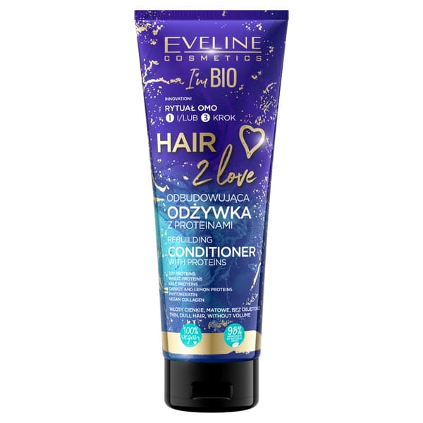 Eveline Cosmetics Hair 2 Love Genopbyggende Balsam med Proteiner, 250 ml