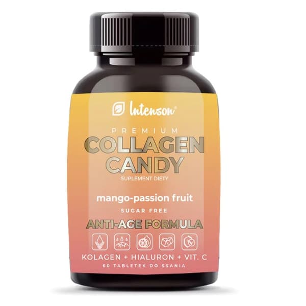 Intenson Kollagengodis med smak av mango-passionsfrukt, 60 sugtabletter