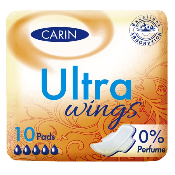 Carin Ultra Wings Sanitary Pads, 10-pack