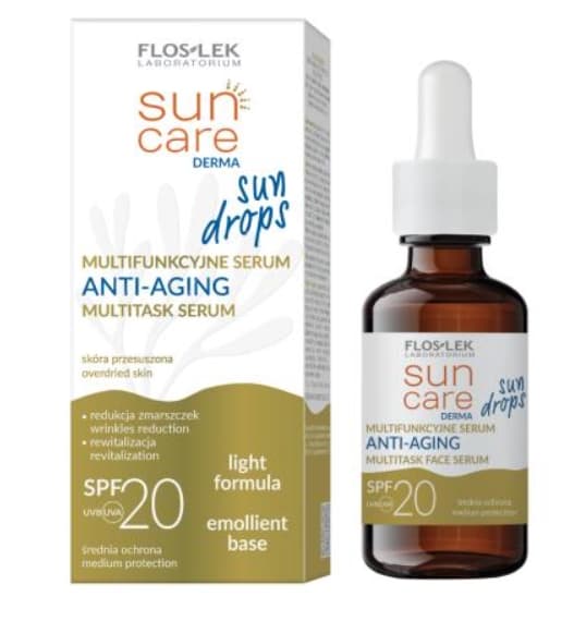 Floslek Solpleje Derma Sun dråber Multifunktionelt Serum anti-aging SPF 20, 30 ml.